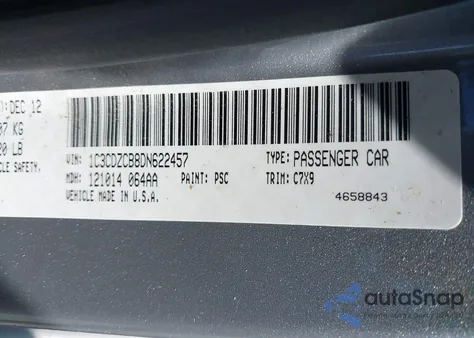 2013 Dodge Avenger Sxt from USA, damaged, VIN 1C3CDZCB8DN622457